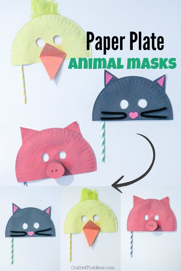 Easy Paper Plate Animal Masks Crafts 4 Toddlers   Paper Plate Animal Masks Craft 