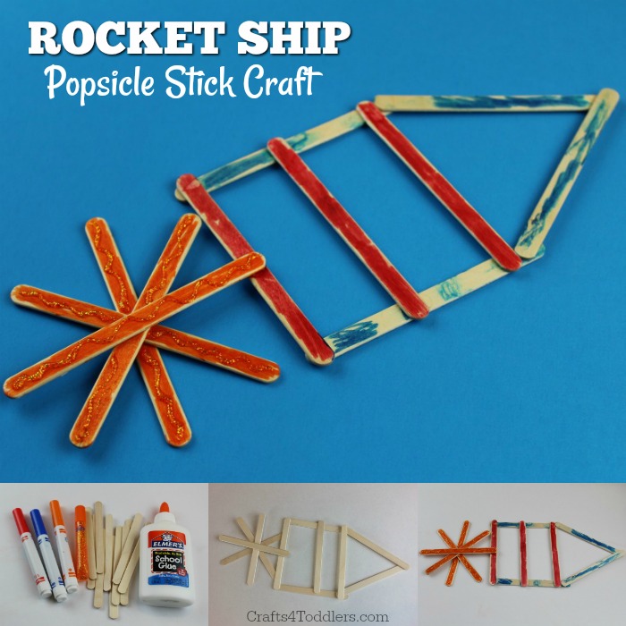 Popsicle Stick Rocket Ship Craft For Kids Crafts 4 Toddlers