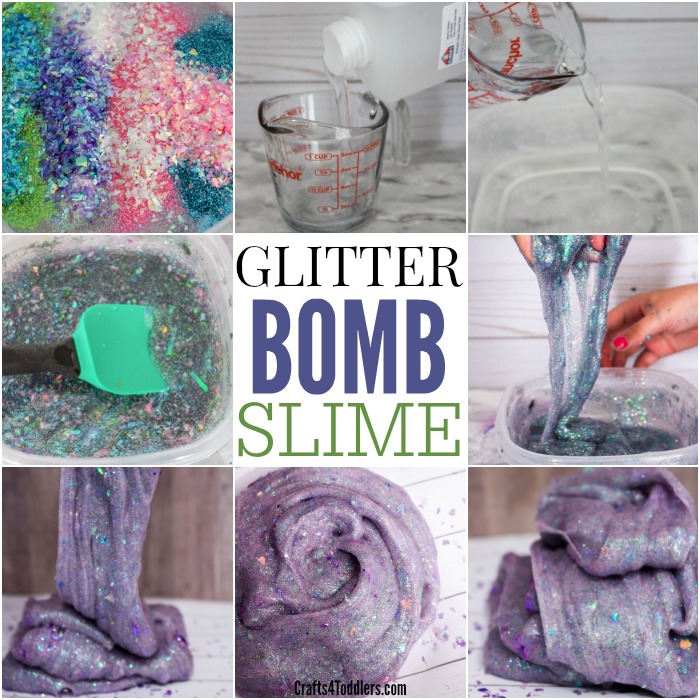 How to Make Glitter Bomb Slime for Kids - Crafts 4 Toddlers