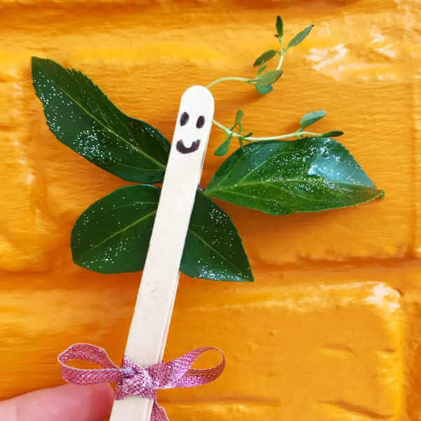 Lolly Stick Leaf Butterfly Craft