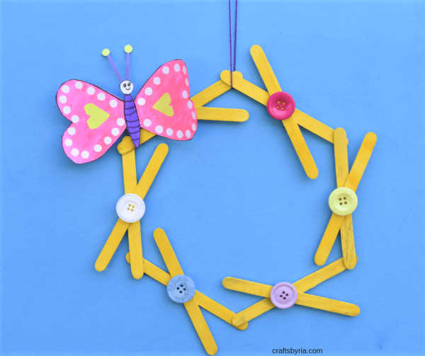 Butterfly Popsicle Stick Wreath