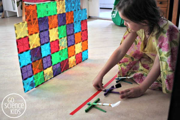 Popsicle Stick Catapults and Magnatiles