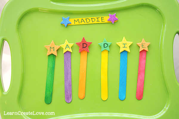 Popsicle Stick Name Practice Activity