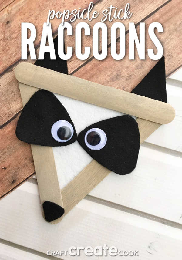 popsicle stick raccoon